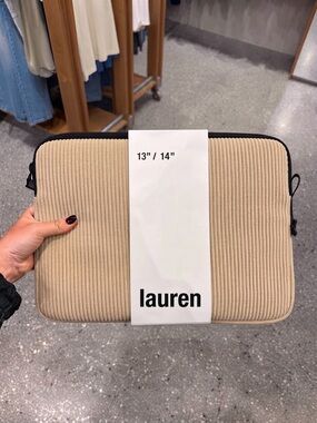 Lauren Corduroy Laptop Sleeve in Beige